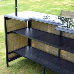 Outsunny 3 Piece Outdoor Bar Set For 2 With Canopy, Rectangular Table With Storage Shelves & Two Bar Chairs, Breathable Mesh 22 Outsunny 3 Piece Outdoor Bar Set For 2 With Canopy, Rectangular Table With Storage Shelves & Two Bar Chairs, Breathable Mesh -Outsunny Kmsf311813d2cfafe