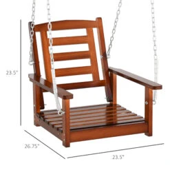 Outsunny Front Porch Swing, Hanging Patio Swing, Outdoor Swing Bench With Pine Wood Frame And Hanging Chains For Garden And Yard, 165 Lbs. Weight Capacity -Outsunny Kngc17181532d07e6