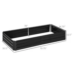 Outsunny 5.9' X 3' X 1' Raised Garden Bed With Support Rod, Steel Frame Elevated Planter Box, Black 11 Outsunny 5.9' X 3' X 1' Raised Garden Bed With Support Rod, Steel Frame Elevated Planter Box, Black -Outsunny KqAc17188d62c69e3