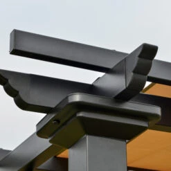 Outsunny 10' X 10' Outdoor Patio Gazebo Pergola With Retractable Canopy Roof, Steel Frame With Stakes & Unique Design -Outsunny KqI33617e6ac50452