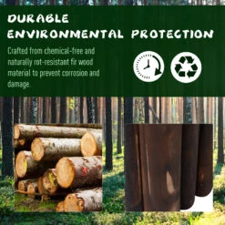 Outsunny 39" X 16" X 16" Wooden Raised Bed Garden Flower Planter Box For Vegetables And Herbs With 4 Drainage Holes Rustic Column Edge -Outsunny L0fb1018172192bbc