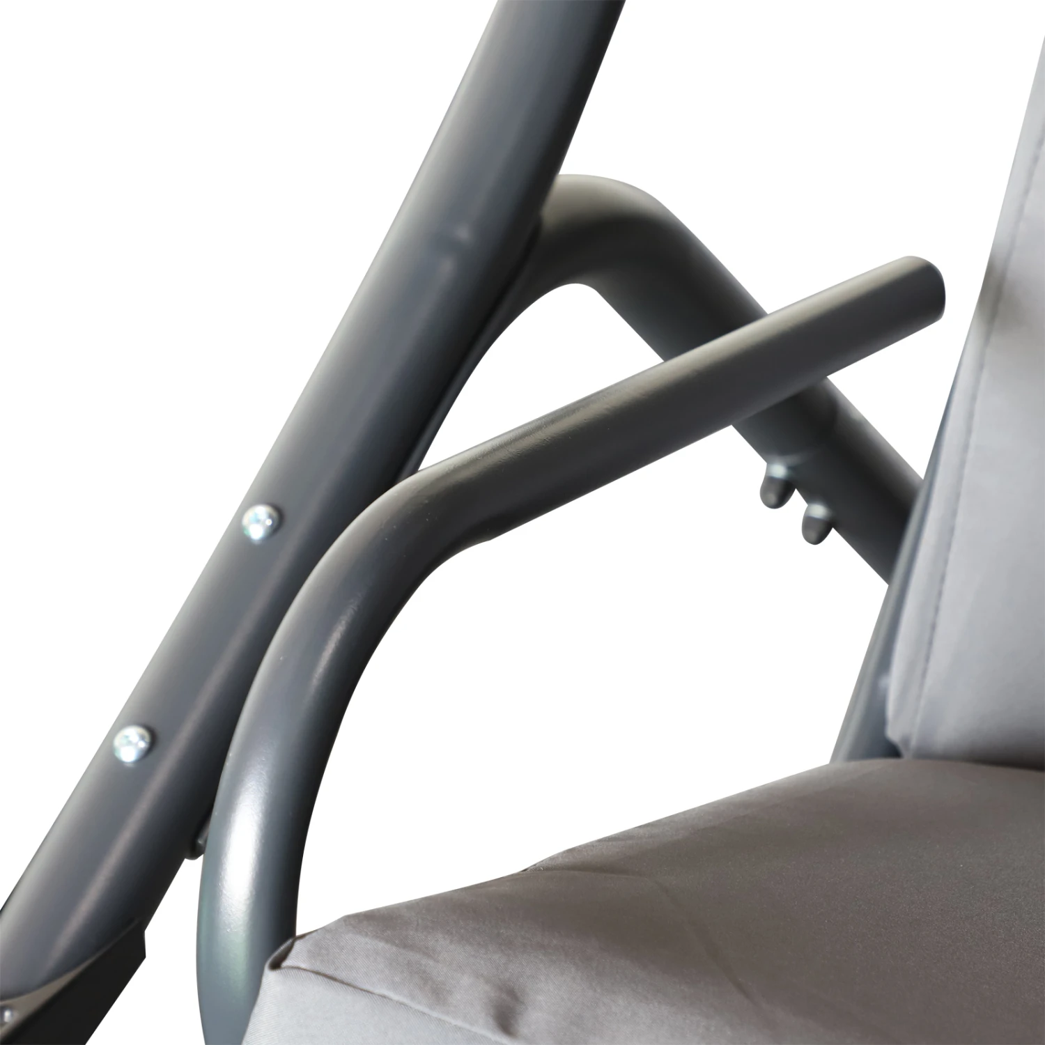 Outsunny Patio Swing Chair With 2 Separate Seats, Outdoor Swing Glider With Removable Canopy And Cup Holders, For Porch, Garden, Poolside, Backyard, Gray 9 Outsunny Patio Swing Chair With 2 Separate Seats, Outdoor Swing Glider With Removable Canopy And Cup Holders, For Porch, Garden, Poolside, Backyard, Gray - Image 9