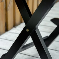 Outsunny 2 Pieces Wood Patio Bistro Set, Outdoor Rocking Chair Set With Armrests And High Back Rocking Chair And Portable Side Table, For Indoor, Outdoor, Patio, Backyard, Black -Outsunny LOZd4d17f2768d6a9