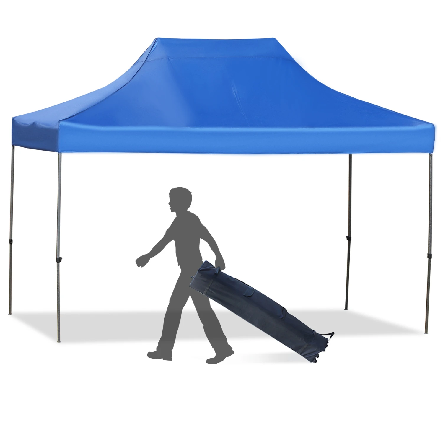 Outsunny 9.7' X 14.5' Folding Gazebo Steel Canopy Party Tent With Carry Bag - Blue 1 Outsunny 9.7' X 14.5' Folding Gazebo Steel Canopy Party Tent With Carry Bag - Blue
