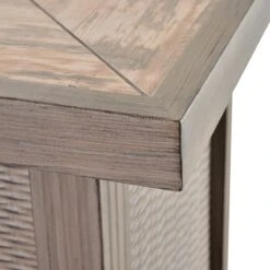 Outsunny 42" Propane Fire Pit Table, 50,000 BTU Wicker-effect Auto-Ignition Gas Fireplace Fire Pits With Ceramic Tabletop, Steel Base, Lid, Lava Rocks And Cover, CSA Certification, Grey -Outsunny LrBe3d17e67c3f23b