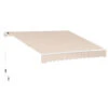 Outsunny 13' X 8' Retractable Awning, Patio Awnings, Sunshade Shelter With Manual Crank Handle, 280g/m² UV & Water-Resistant Fabric And Aluminum Frame For Deck, Balcony, Yard, Beige Stripes