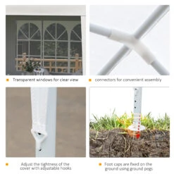 Outsunny Large 20' X 10' Gazebo Canopy Party Tent With 4 Removable Window Side Walls, Outdoor Events - White 15 Outsunny Large 20' X 10' Gazebo Canopy Party Tent With 4 Removable Window Side Walls, Outdoor Events - White -Outsunny M6Iba71898769ff18