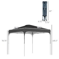 Outsunny 8' X 8' Pop Up Canopy Tent With Wheeled Carry Bag And 4 Sand Bags, Instant Sun Shelter, Tents For Parties, Height Adjustable, For Outdoor, Garden, Patio, Black -Outsunny MNPe5717ed2fb798e