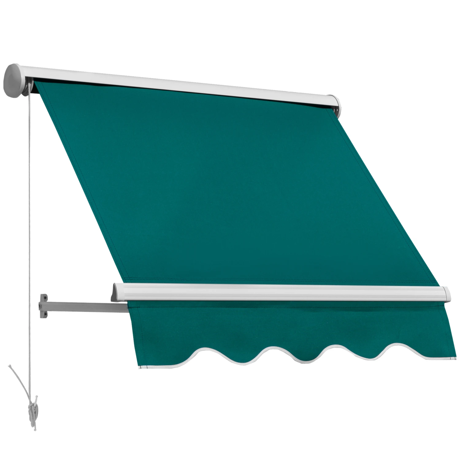 Outsunny 4' Drop Arm Manual Retractable Sun Shade Patio Window Awning - Green 1 Outsunny 4' Drop Arm Manual Retractable Sun Shade Patio Window Awning - Green