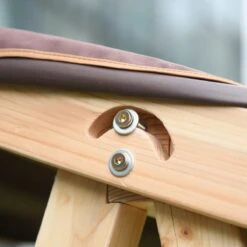 Outsunny Wooden Porch Swing Bench, 2-Seater Outdoor Swing Glider With Adjustable Canopy, Adjustable Hanging Chains, A-Frame, For Garden, Poolside, Backyard, Brown -Outsunny MPda8b17e6a32859b