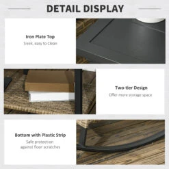 Outsunny 3 Piece Rocking Chair Patio Set, Outdoor Wicker Bistro Set With Two Cushioned Porch Rocker Chairs, Two-Tier Coffee Table For Garden, Backyard, Light Gray -Outsunny MRK115189c00ff403