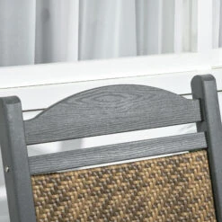 Outsunny Outdoor Rocking Chair, Traditional Wicker Porch Rocker W/ Soft Padded Seat, Breathable Backrest, Fade-Resistant Waterproof HDPE Frame With PE Rattan For Indoor & Outdoor, Dark Gray 16 Outsunny Outdoor Rocking Chair, Traditional Wicker Porch Rocker W/ Soft Padded Seat, Breathable Backrest, Fade-Resistant Waterproof HDPE Frame With PE Rattan For Indoor & Outdoor, Dark Gray -Outsunny MbBd4d1860aa1df86