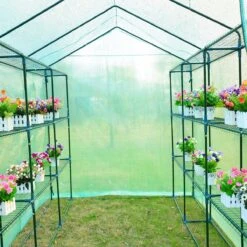 Outsunny Portable Greenhouse Walk In Green House Outdoor Year Around Plant Gardening 8'L X 6'W X 7'H -Outsunny MdRfc817e6c0e96ad