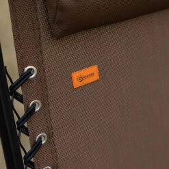 Outsunny Zero Gravity Chairs Set Of 2 With Folding Table & Cup Holder Trays, Reclining Chaise Lounge Pool, Camping & Patio Chairs, Pillows, Brown -Outsunny Meg3d617f4ea127d9