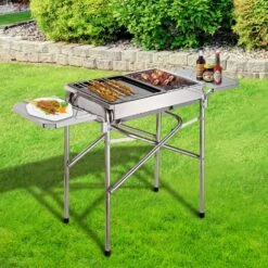 Outsunny 22" Charcoal Barbecue Grill Stainless Steel Portable BBQ Grill Kebab Barbecue Charcoal Stainless Steel Smoker -Outsunny Mnn2fa17e677ac4f4 1