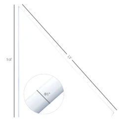 Outsunny Sun Sail Shade Canopy Adjustable Installation Pole/Pipe Kit White -Outsunny Mprc171821eaa5af7