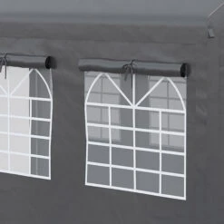 Outsunny 10' X 20' Party Tent & Carport, Height Adjustable Portable Garage, Outdoor Canopy Tent With Mesh Windows, Zippered Door, For Car, Truck, Boat, Motorcycle, Bike, Garden Tools, Dark Gray -Outsunny MuB3d6188dc2e8362