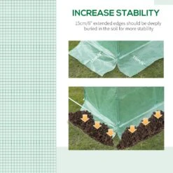 Outsunny Walk-in Tunnel Greenhouse Replacement Cover W/ Zipper Door, 11.5' X 10', Green -Outsunny N0D15817ed3695be5