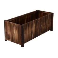 Outsunny Raised Garden Bed, Wooden Planter Box, Rustic Brown Style Raised Bed For Backyard, Garden Patio, 48" X 20" X 18" -Outsunny NE152617e6d45e54a