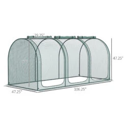 Outsunny 9' X 4' Crop Cage, Plant Protection Tent With Three Zippered Doors, Storage Bag And 6 Ground Stakes, For Garden, Yard, Lawn, Green -Outsunny NFhc17188c3b87a9c