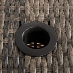 Outsunny 8 Piece Outdoor Rattan Sofa, Half Round Patio Furniture Set With Side Tables, Umbrella Hole, And Cushions, Mixed Grey -Outsunny NP21ef17e697b74a9