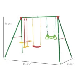 Outsunny 3 In 1 Kids Swing Set W/ Monkey Bar Rings Glider And Adjustable Hanging Rope, Multiple Kids Playground Equipment For Backyard 3 - 8 Years Old 11 Outsunny 3 In 1 Kids Swing Set W/ Monkey Bar Rings Glider And Adjustable Hanging Rope, Multiple Kids Playground Equipment For Backyard 3 - 8 Years Old -Outsunny NPfe6217e690d90a8