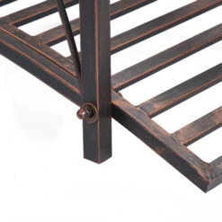 Outsunny 3.3' Classic Garden Bridge Metal Arch Zen Footbridge With Safety Siderails, Decorative Footbridge, Delicate Scrollwork & Corner Spheres For Stream, Fish Pond, Black -Outsunny NWQd4d18062da8ed7