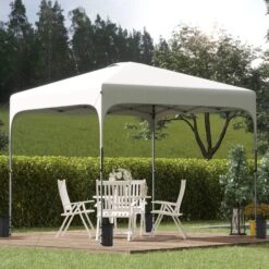 Outsunny 10' X 10' Pop Up Canopy Tent With Wheeled Carry Bag And 4 Sand Bags, Instant Sun Shelter, Tents For Parties, Height Adjustable, For Outdoor, Garden, Patio, White 19 Outsunny 10' X 10' Pop Up Canopy Tent With Wheeled Carry Bag And 4 Sand Bags, Instant Sun Shelter, Tents For Parties, Height Adjustable, For Outdoor, Garden, Patio, White -Outsunny NZN24217ed32012ab
