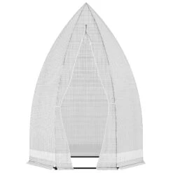 Outsunny 55" X 55" X 71" PE Greenhouse, Portable Tomato Hot House For Plants With Zippered Door For Outdoor Garden, Or Patio, White