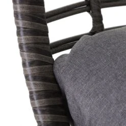 Outsunny Patio Wicker Egg Chair W/ Soft Cushion, Teardrop Cuddle Seat, Outdoor / Indoor Patio Chair, PE Plastic Rattan Furniture With Adjustable Height Feet Pads, Gray -Outsunny Nwif4017e67c3f9be