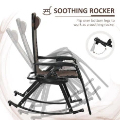 Outsunny Outdoor Rocking Chairs, Foldable Reclining Zero Gravity Lounge Rocker W/ Pillow, Cup & Phone Holder, Combo Design W/ Folding Legs, Brown 21 Outsunny Outdoor Rocking Chairs, Foldable Reclining Zero Gravity Lounge Rocker W/ Pillow, Cup & Phone Holder, Combo Design W/ Folding Legs, Brown -Outsunny O8G4ef17ed35704ae