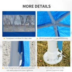 Outsunny Large 10' X 20' Gazebo Canopy Party Tent With 4 Removable Window Side Walls,Wedding, Picnic Outdoor Events - Blue -Outsunny OHm75617fe80103ef