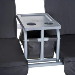 Outsunny 2 Person Porch Swing With Stand, Outdoor Swing With Canopy, Pivot Storage Table, 2 Cup Holders, Cushions For Patio, Backyard, Gray 28 Outsunny 2 Person Porch Swing With Stand, Outdoor Swing With Canopy, Pivot Storage Table, 2 Cup Holders, Cushions For Patio, Backyard, Gray -Outsunny OKm440180b5e6fc3e