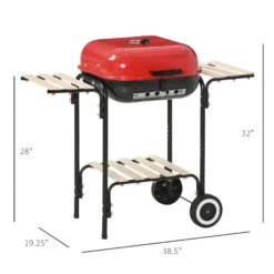 Outsunny 19” Steel Porcelain Portable Outdoor Charcoal Barbecue Grill -Outsunny Ocr9b117e677ac471