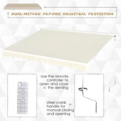 Outsunny 11.8' X 9.8' Outdoor Patio Motorised Retractable Awning Window Sunshade -Outsunny OdU07c17e68d69cd9