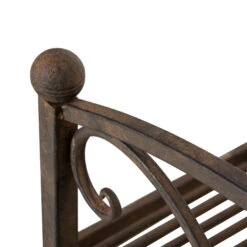 Outsunny 3.3' Metal Garden Bridge, Decorative Classic Footbridge Pond Bridge With Safety Railings For Backyard Garden Creek, Rust Brown -Outsunny OgId4d17f4e897402