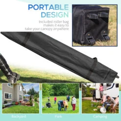 Outsunny 10' X 10' Pop-Up Canopy Tent With 1 Sidewall, Instant Sun Shelter, Tents For Parties, Height Adjustable, With Wheeled Carry Bag For Outdoor, Garden, Patio, Beige -Outsunny OsGb101816811439d