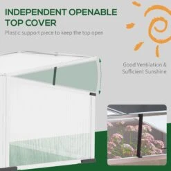 Outsunny Aluminium Cold Frame Greenhouse Kit Raised Planter Box With Opening Top, Silver -Outsunny P0ef7917e6ac50235