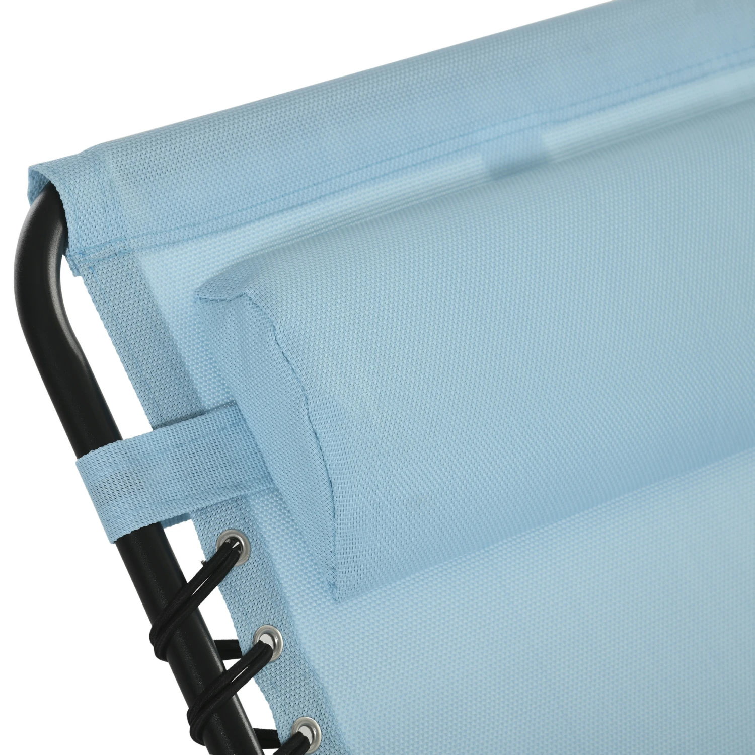 Outsunny Folding Chaise Lounge Pool Chairs, Outdoor Sun Tanning Chairs, Folding, Reclining Back, Steel Frame & Breathable Mesh For Beach, Yard, Patio, Baby Blue 13 Outsunny Folding Chaise Lounge Pool Chairs, Outdoor Sun Tanning Chairs, Folding, Reclining Back, Steel Frame & Breathable Mesh For Beach, Yard, Patio, Baby Blue - Image 13