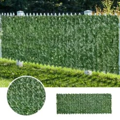 Outsunny 118" X 39" Artificial Ivy Privacy Fence, Wall Screen Faux Greenery, Leaves Decoration For Outdoor Garden, Backyard Décor, Balcony, Patio, Dark Green -Outsunny P5Qd4d180204d079a