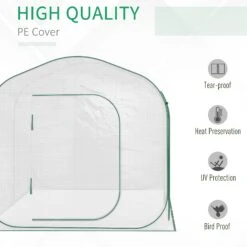 Outsunny 7' X 7' X 6' Garden Portable Pop Up Greenhouse With Side Door & Portable Zipper Bag For Plants & Vegetables White -Outsunny PD8a0918243e74fdc