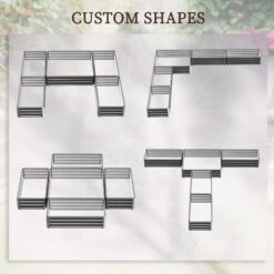 Outsunny Steel Raised Garden Bed, Set Of 5 Large Box Planters For Outdoor Plants Vegetables Flowers Herbs, 8x8x1ft, Gray -Outsunny PDya0918635f9fbef