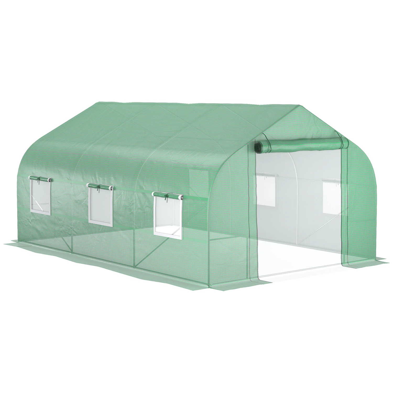 Outsunny 11.5' X 10' X 7' Outdoor Portable Walk-In Tunnel Greenhouse With Windows-Deep Green 1 Outsunny 11.5' X 10' X 7' Outdoor Portable Walk-In Tunnel Greenhouse With Windows-Deep Green