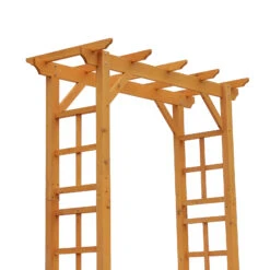 Outsunny 85" Wooden Garden Arbor For Wedding And Ceremony, Outdoor Garden Arch Trellis For Climbing Vines, Fir Wood, Orange -Outsunny Pmp3d618142e6b4ed