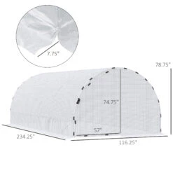 Outsunny 20' X 10' X 7' Large Walk-in Greenhouse, Steel Frame, PE Cover, 2 Zipper Doors, Outdoor Tunnel Hoop Hot House Kit For Tropical Plants, Flowers, Herbs & Vegetables, White -Outsunny PpAc1718871529006