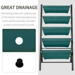 Outsunny 4Ft Vertical Raised Garden Bed With 5 Tier, Planter Box With Drainage Holes, Perfect To Grow Flowers Vegetables Herbs, For Patio Balcony Greenhouse Outdoor/Indoor -Outsunny PrS88c17fe7fbf0a4