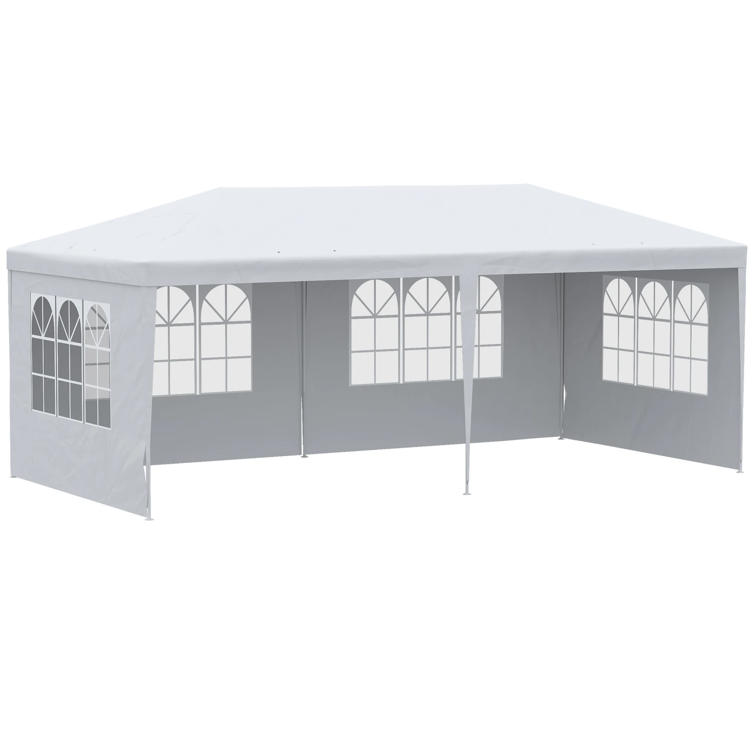 Outsunny Large 20' X 10' Gazebo Canopy Party Tent With 4 Removable Window Side Walls, Outdoor Events - White 1 Outsunny Large 20' X 10' Gazebo Canopy Party Tent With 4 Removable Window Side Walls, Outdoor Events - White