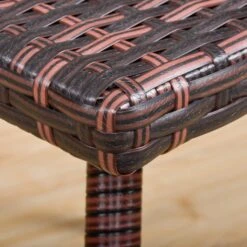 OUTSUNNY Outdoor PE Wicker Side Table, Small Square Rattan End Table, All-Weather Material Coffee Table For Garden, Balcony, Backyard, Brown -Outsunny Px5fbe17e6bd7aea4