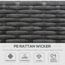 Outsunny Outdoor Wicker Rocking Chair With Padded Cushions, Aluminum Furniture Rattan Porch Rocker Chair W/ Armrest For Garden, Patio, And Backyard, Grey 14 Outsunny Outdoor Wicker Rocking Chair With Padded Cushions, Aluminum Furniture Rattan Porch Rocker Chair W/ Armrest For Garden, Patio, And Backyard, Grey -Outsunny PxCa0917f2768f0eb
