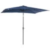 Outsunny 9' X 7' Patio Umbrella Outdoor Table Market Umbrella With Crank, Solar LED Lights, 45° Tilt, Push-Button Operation, For Deck, Backyard, Pool And Lawn, Blue